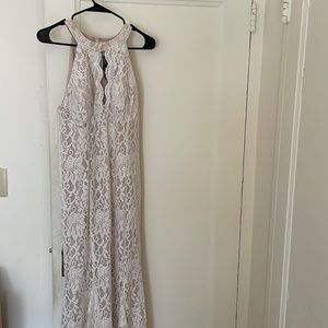 Nightway LONG glitter lace evening gown/dress. A curve loving statement dress